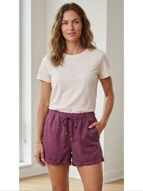 Loft Paperbag Waist Lyocell Shorts Purple Size XS